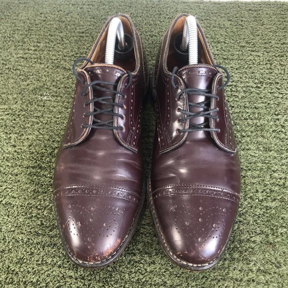 Allen Edmonds Sanford Mens Burgandy Leather Dress Shoes  US 8.5